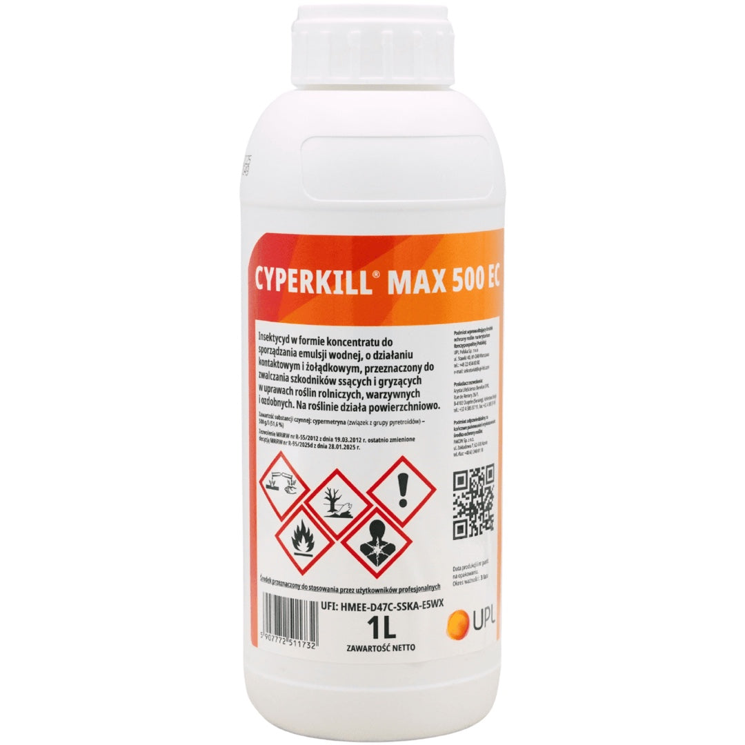 Butelka 1 l insektycydu Cyperkill Max 500 EC firmy UPL