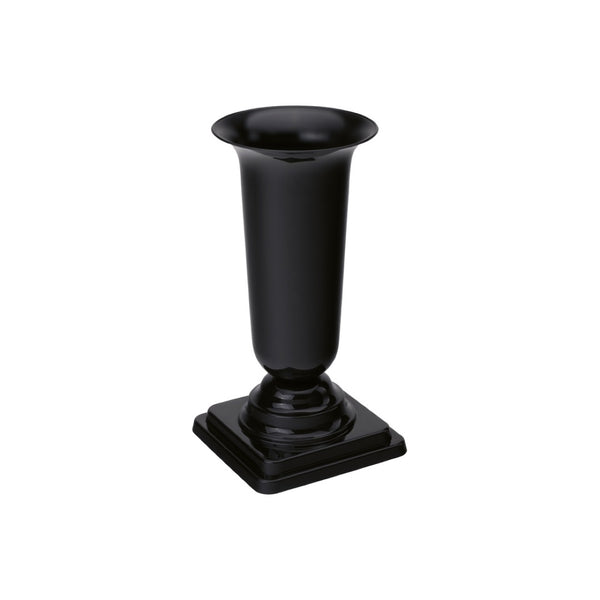 Czarny metaliczny flakon cmentarny Dama Form-Plastic, rozmiar 3, na białym tle
