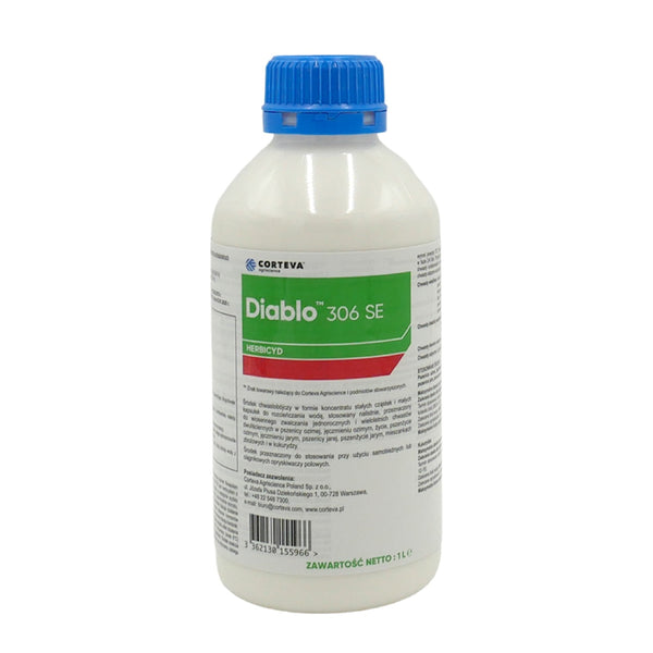 Butelka 1 l herbicydu Diablo 306 SE firmy Corteva Agriscience