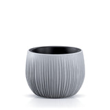 Doniczka Beton Bowl Prosperplast w kolorze beton, kulista, ze żłobieniami