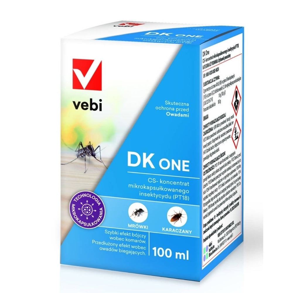 Pudełko koncentratu owadobójczego DK ONE Vebi (na zdjęciu opakowanie 100 ml)