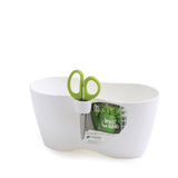 Doniczka-ziołówka Limes Dublo Prosperplast w kolorze białym z nożyczkami Herbs Cut