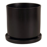 Doniczka ceramiczna Cylinder 974 Cermax z podstawką, czarny mat