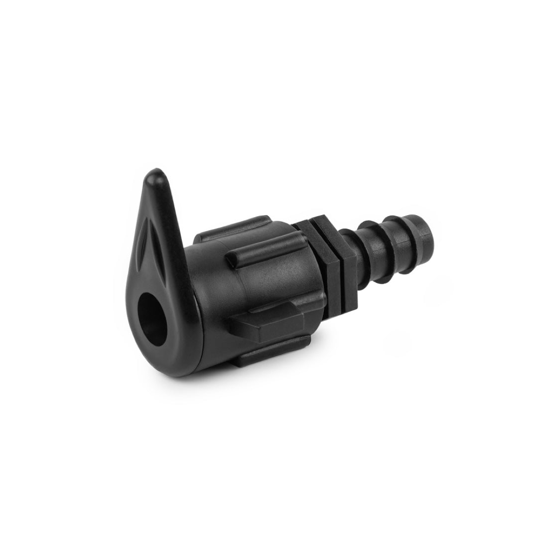 Czarna wpinka do węża flat z wtykiem na wąż 16 mm Bradas DSWA08-16L