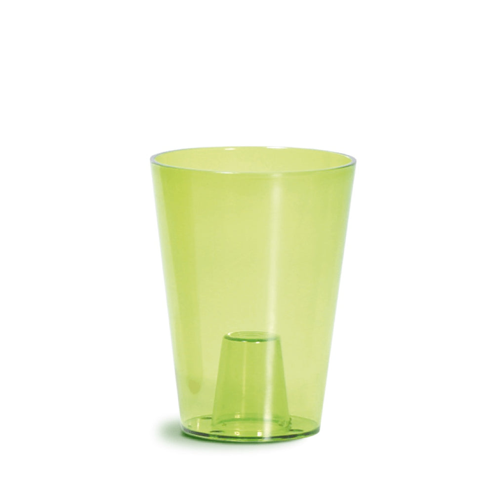 Wysoka doniczka Coubi Orchid DUS130P Prosperplast w kolorze zielonym, na białym tle
