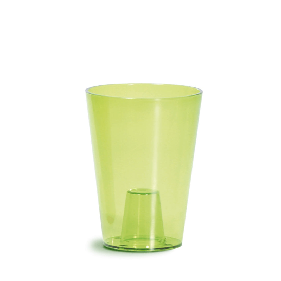 Wysoka doniczka Coubi Orchid DUS130P Prosperplast w kolorze zielonym, na białym tle