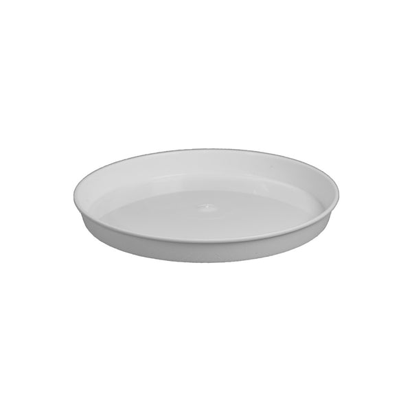 Okrągła podstawka drewnopodobna Form-Plastic w kolorze biały na białym tle