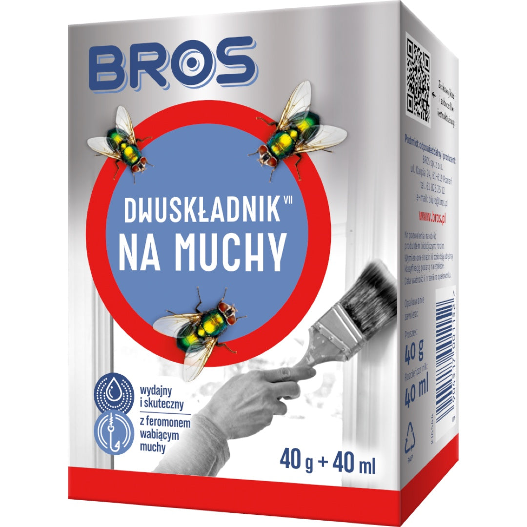 Opakowanie preparatu Dwuskładnik na muchy Bros 40 g + 40 ml