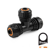 Czarny trójnik do węży Bradas ECO-PWB2210-12 z przywieszką producenta