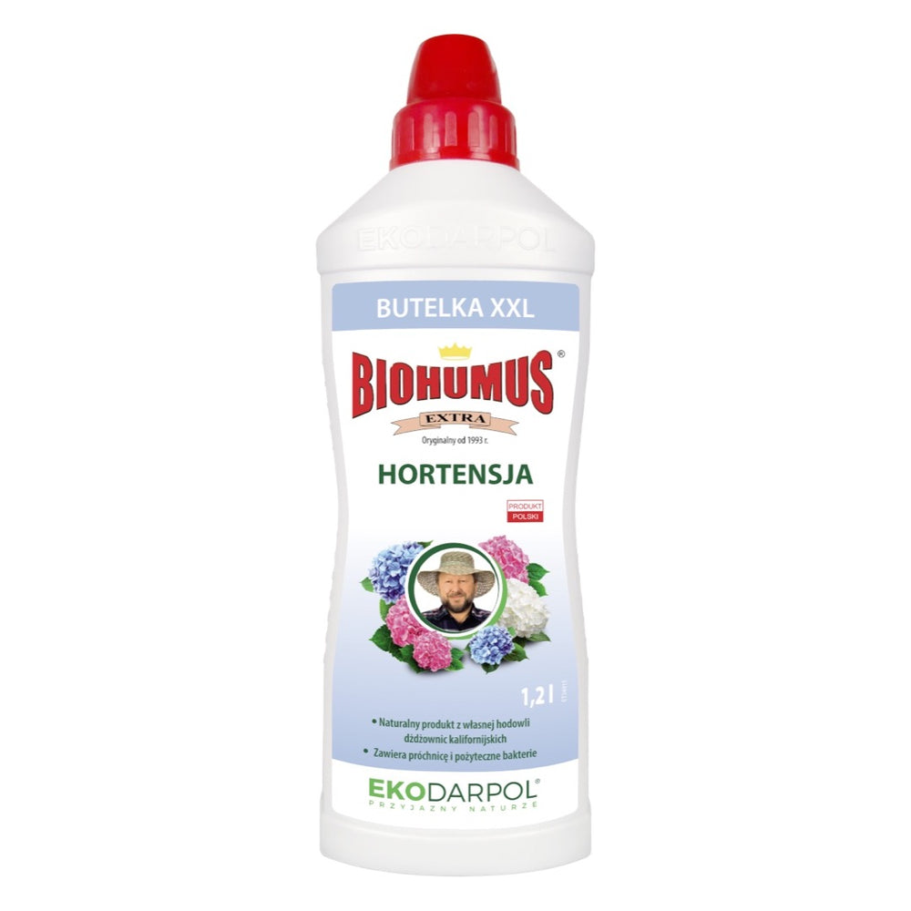 Butelka nawozu Biohumus Extra Hortensja EkoDarPol 1,2 l, zdjęcie poglądowe
