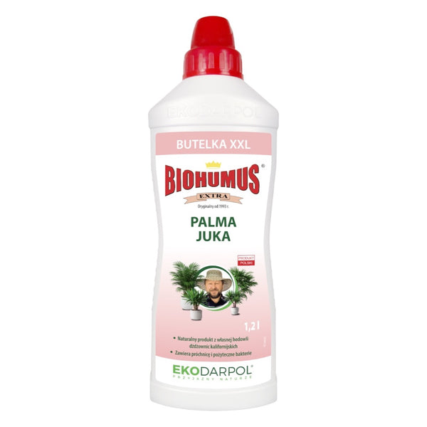 Butelka nawozu Biohumus Extra Palma, Juka, Dracena EkoDarPol 1,2 l, zdjęcie poglądowe