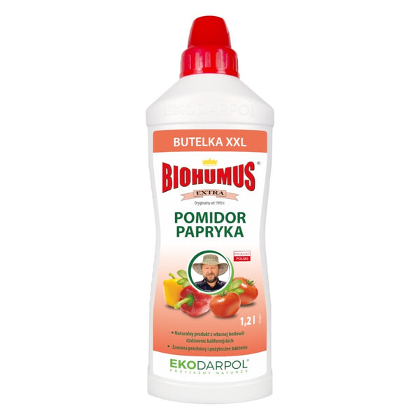 Butelka nawozu Biohumus Extra Pomidor Papryka EkoDarPol 1,2 l, zdjęcie poglądowe