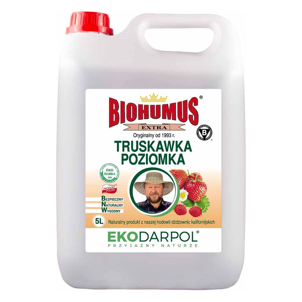 Kanister nawozu Biohumus Extra Truskawka Poziomka EkoDarPol 5 l