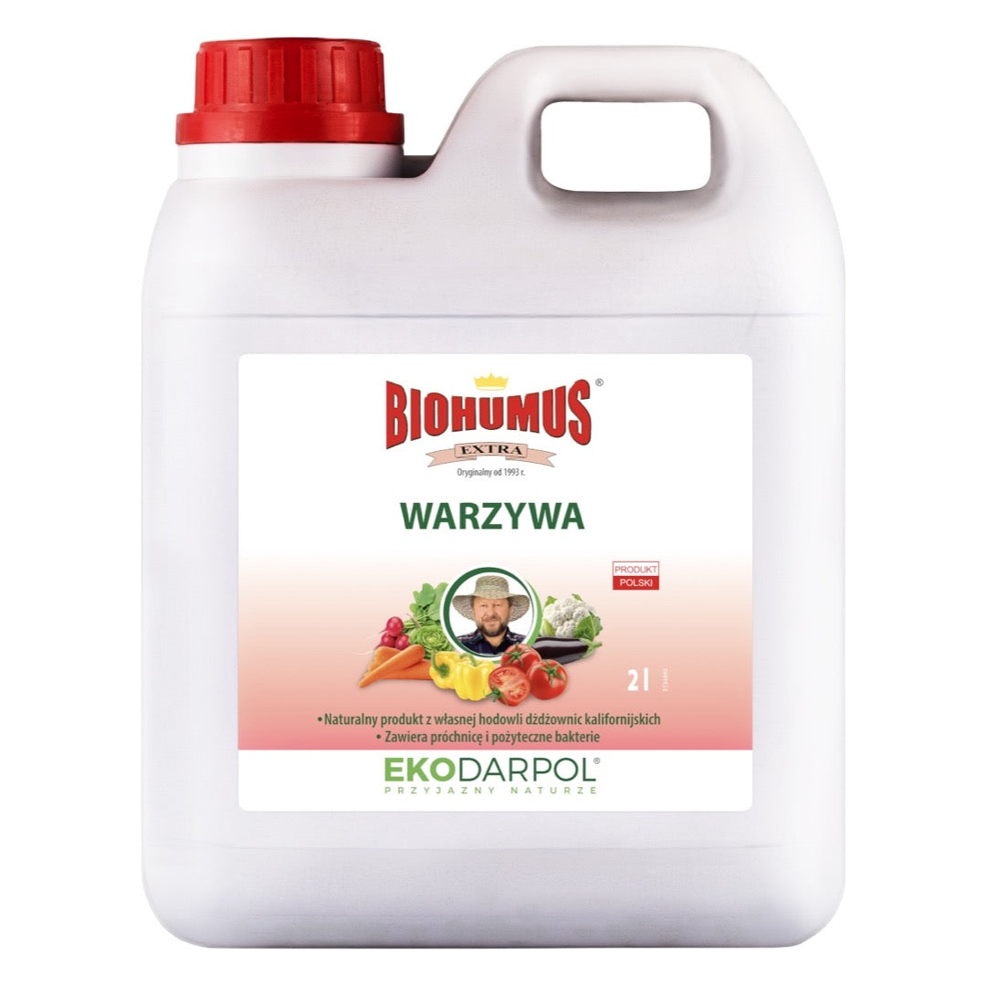 Kanister nawozu Biohumus Extra Warzywa EkoDarPol 2 l