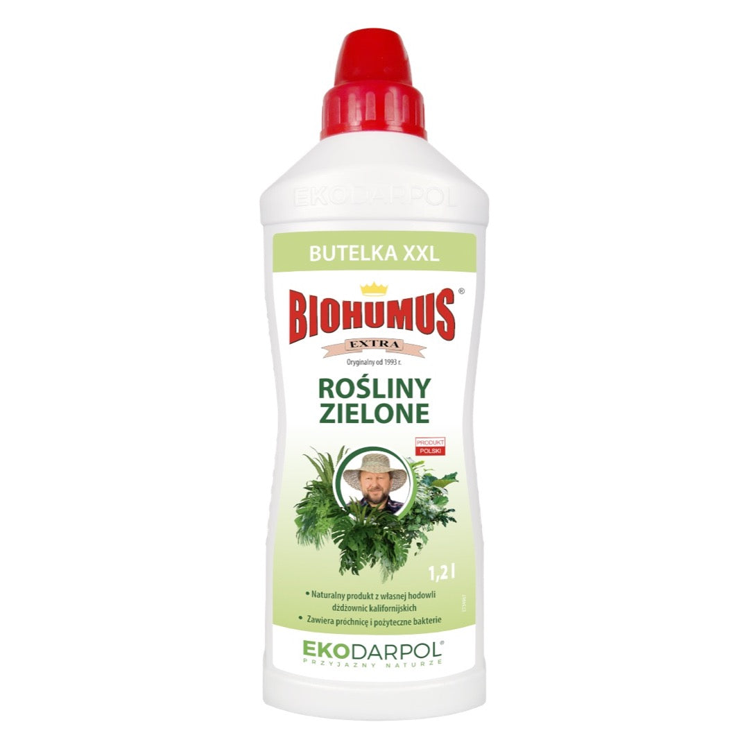 Butelka nawozu Biohumus Extra Rośliny Zielone EkoDarPol 1,2 l, zdjęcie poglądowe