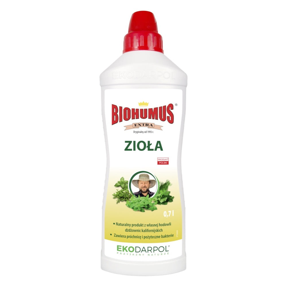 Butelka nawozu Biohumus Extra Zioła EkoDarPol 0,7 l, zdjęcie poglądowe