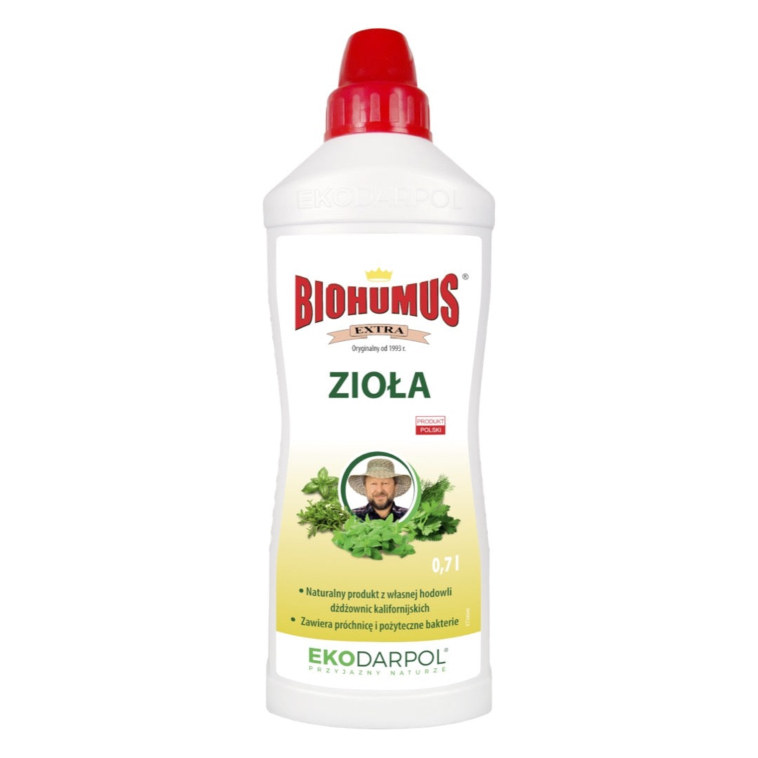 Butelka nawozu Biohumus Extra Zioła EkoDarPol 0,7 l, zdjęcie poglądowe