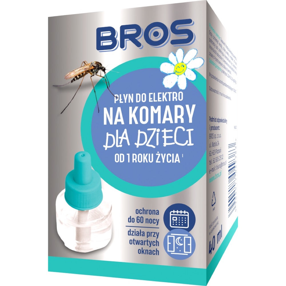 Butelka płynu do elektrofumigatora na komary dla dzieci Bros 40 ml