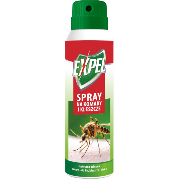 Aerozol Expel Spray na komary i kleszcze 90 ml z zielonym korkiem