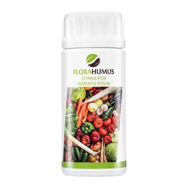 Butelka 100 ml stymulatora wzrostu Florahumus Liquid na białym tle