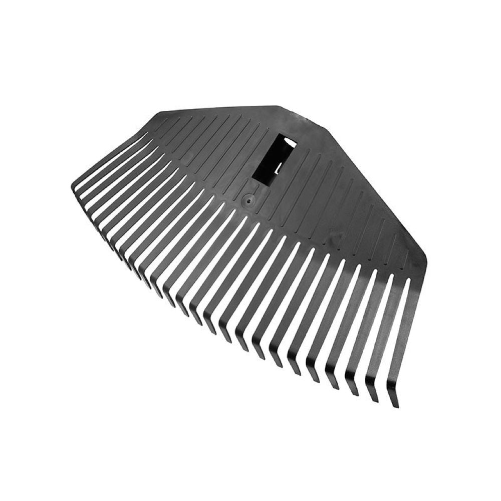 Głowica grabi do liści Fiskars Solid M widziana pod kątem na białym tle