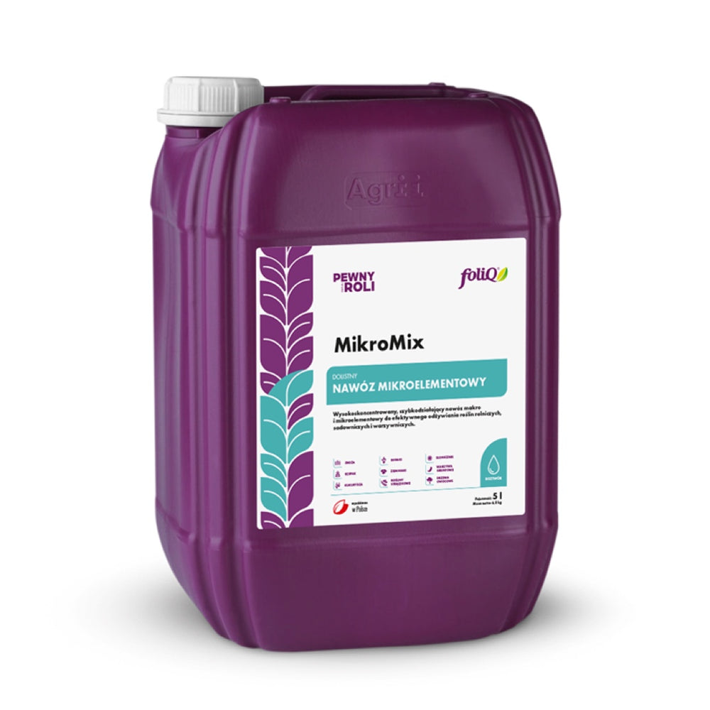 Kanister 5 l dolistnego nawozu mikroelementowego FoliQ MikroMix firmy Agrii