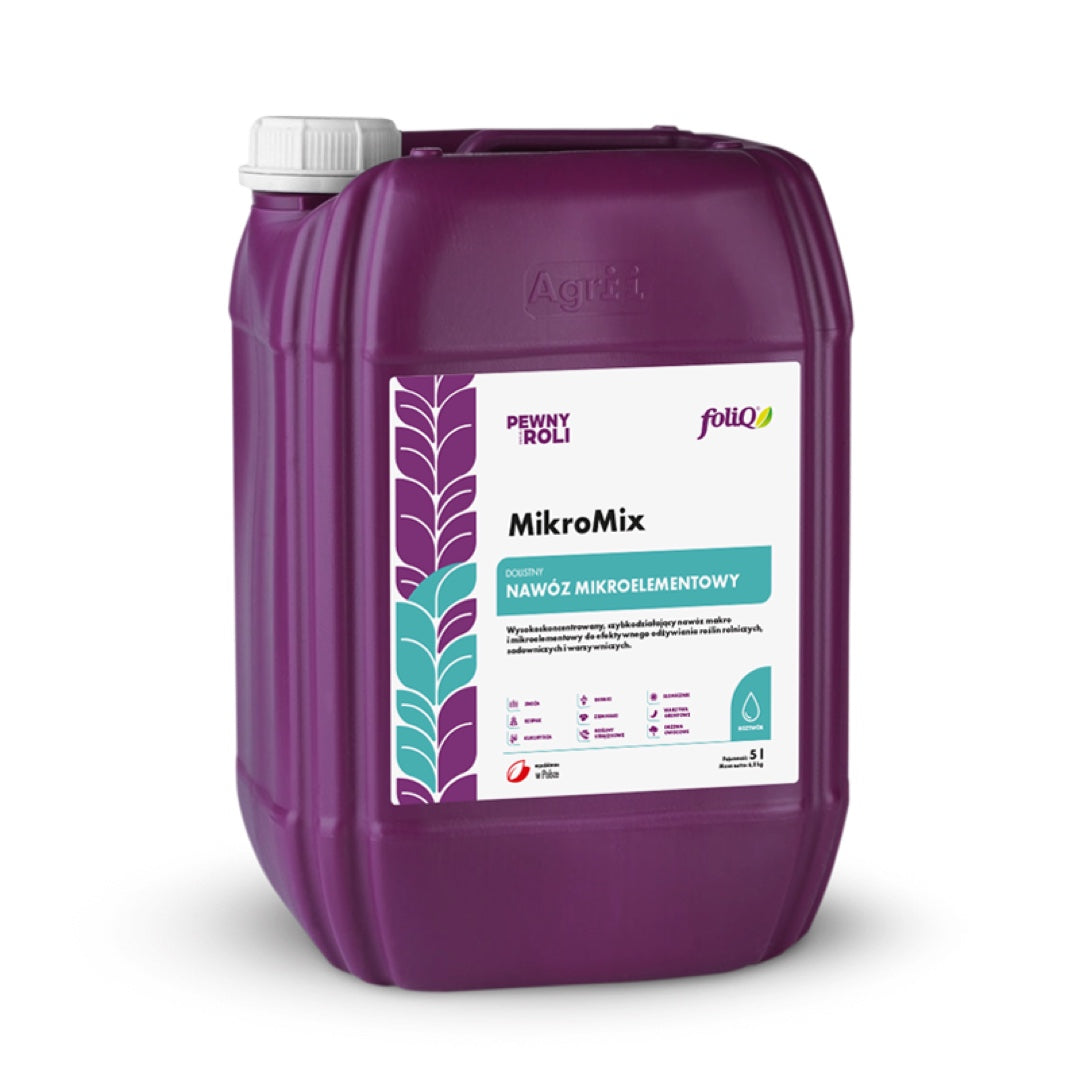 Kanister 5 l dolistnego nawozu mikroelementowego FoliQ MikroMix firmy Agrii
