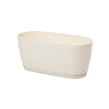 Kremowa skrzynka Sahara Petit z podstawką Form-Plastic, 27 cm, na białym tle