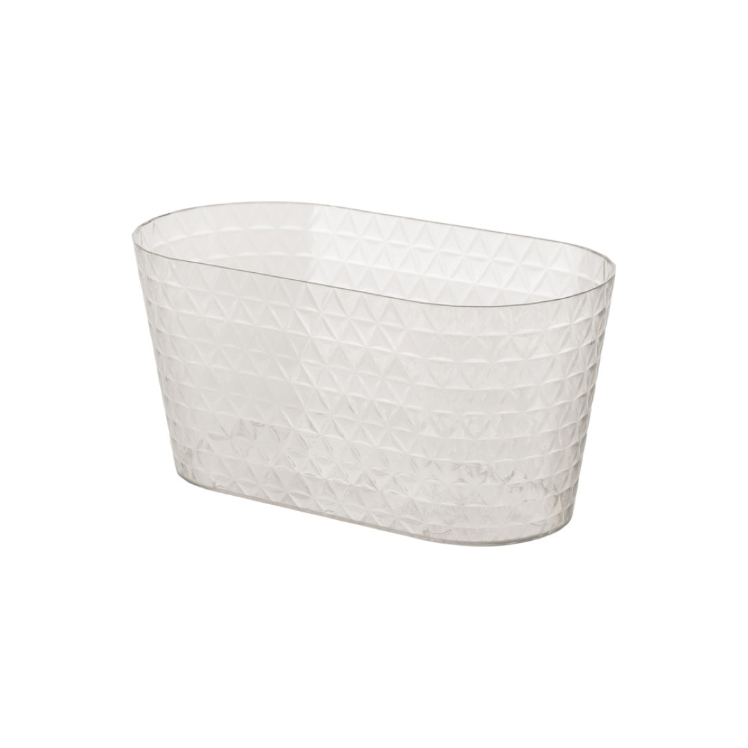 Transparentna bezbarwna skrzynka Diament Petit Form-Plastic, 27 cm, na białym tle