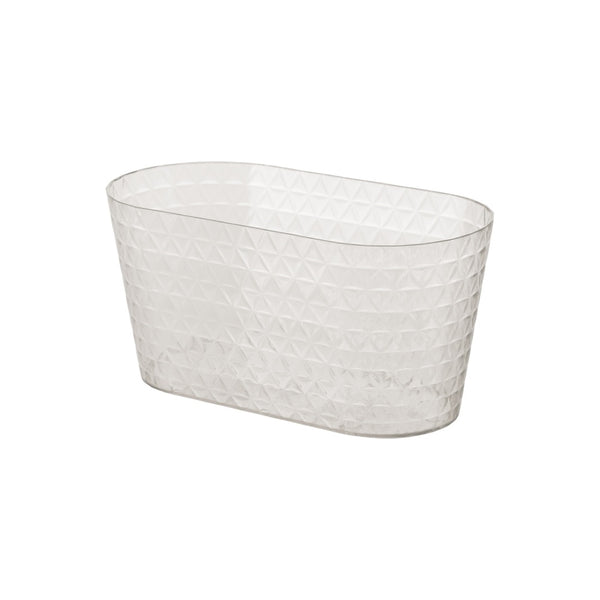 Transparentna bezbarwna skrzynka Diament Petit Form-Plastic, 27 cm, na białym tle