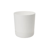 Doniczka Satina z podstawką Form-Plastic, 20 cm, kolor biała, na białym tle