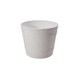 Biała okrągła donica Drewnopodobna rozmiar 3 Form-Plastic