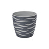 Antracytowa ażurowa donica Sahara Duo 14 cm Form-Plastic z jasnym wkładem platyna