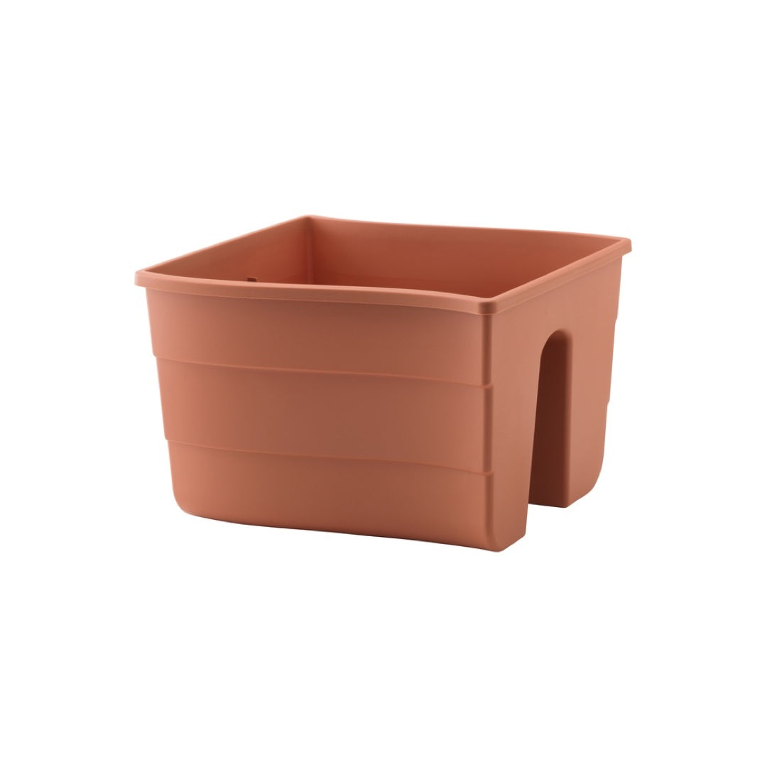 Plastikowa donica balustradowa Fala 30 cm Form-Plastic w kolorze terakota