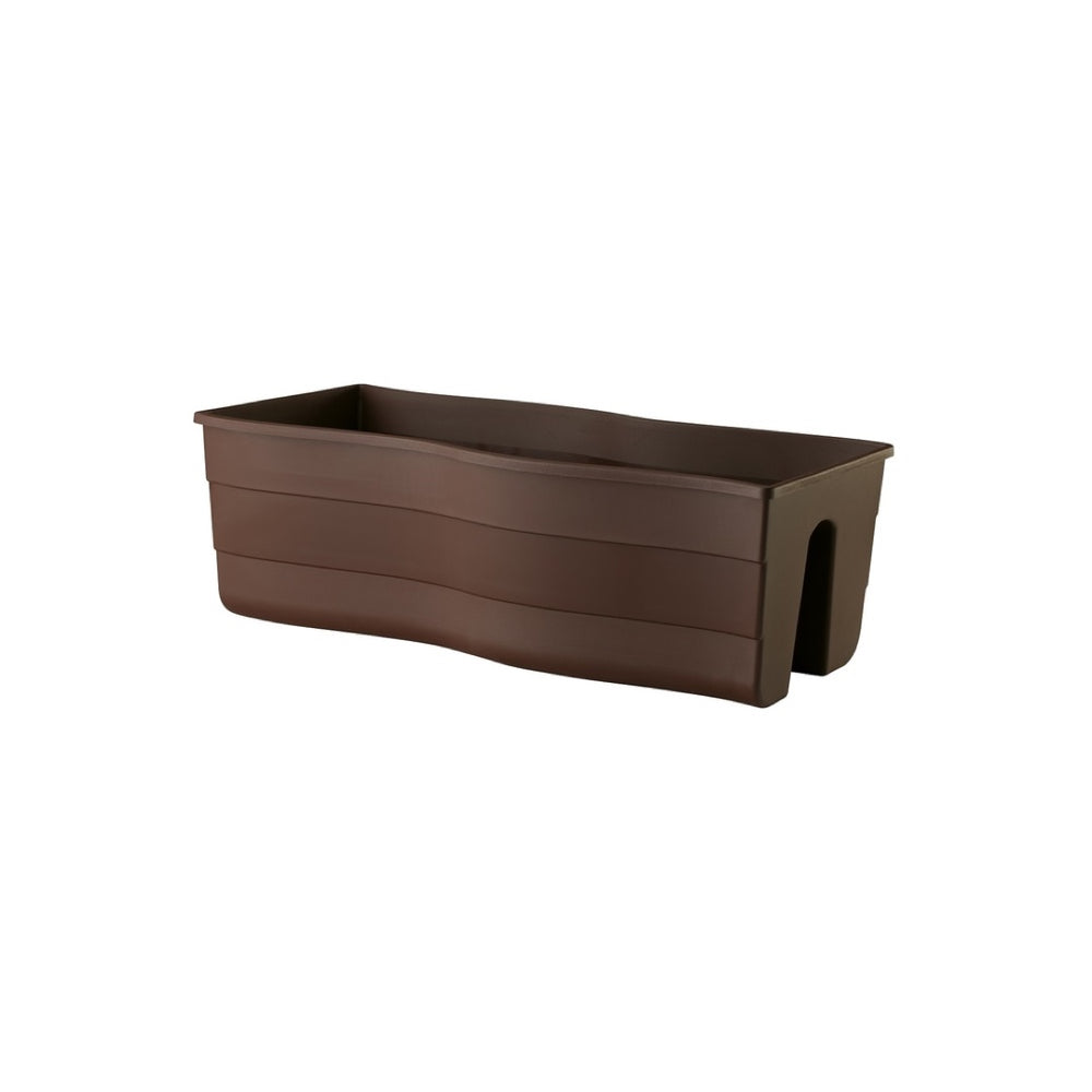 Brązowa plastikowa donica balustradowa Fala 60 cm Form-Plastic