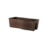 Brązowa plastikowa donica balustradowa Fala 60 cm Form-Plastic