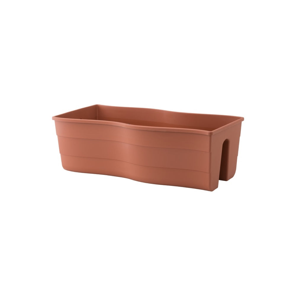 Plastikowa donica balustradowa Fala 60 cm Form-Plastic w kolorze terakota