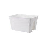 Biała plastikowa donica balustradowa Sahara 40 cm Form-Plastic z falistą fakturą