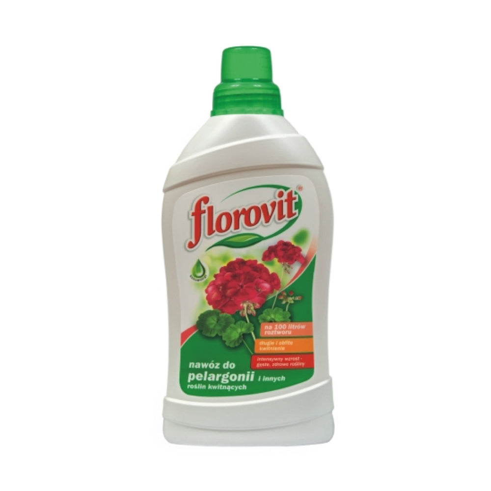 Butelka płynnego nawozu Florovit do pelargonii 1 l
