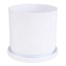Doniczka ceramiczna Cylinder Rille z podstawką Cermax, biała