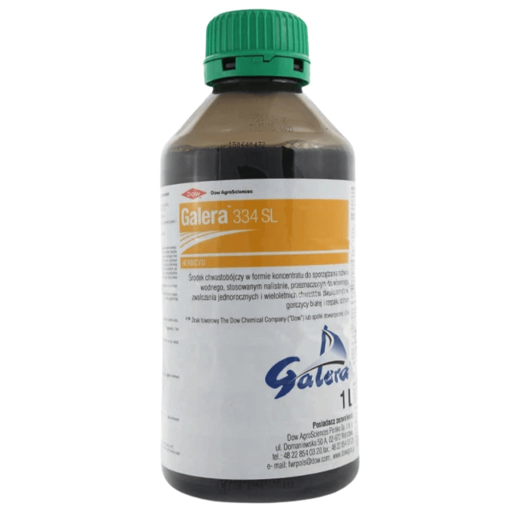 Butelka 1 l herbicydu Galera 334 SL firmy Dow AgroSciences do rzepaku ozimego