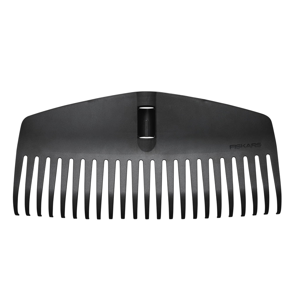 Głowica grabi do liści M Solid Fiskars widziana z przodu