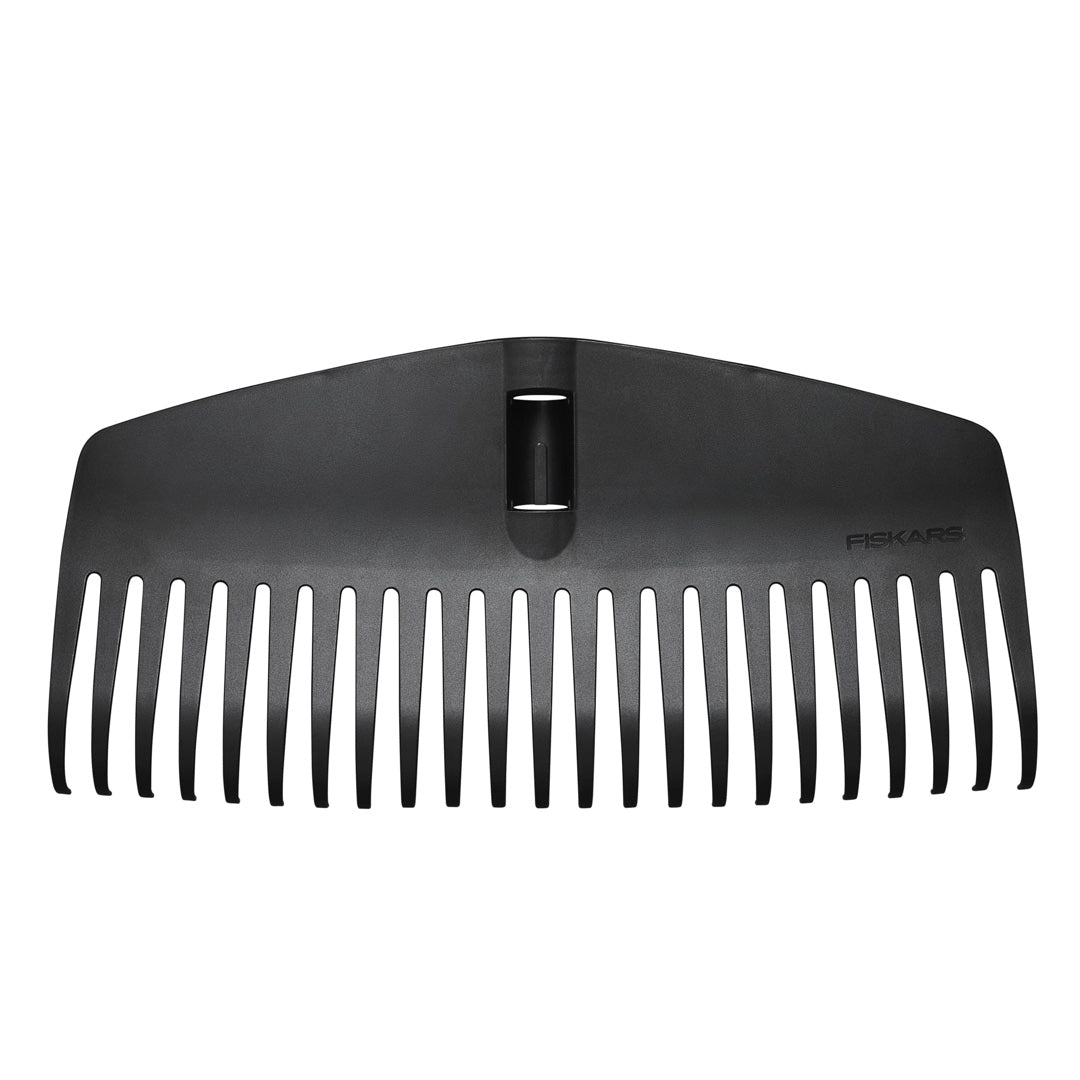 Głowica grabi do liści M Solid Fiskars widziana z przodu