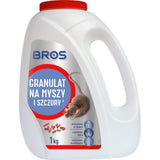 Opakowanie granulatu na myszy i szczury Bros 1 kg dla użytkownika profesjonalnego