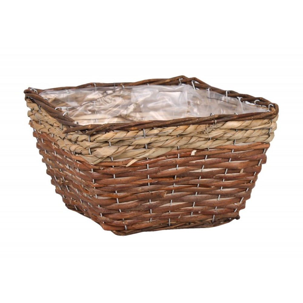 Kwadratowy kosz z wikliny i trawy morskiej Tin Tours GW210150, rozmiar L