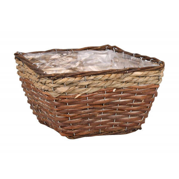 Kwadratowy kosz z wikliny i trawy morskiej Tin Tours GW210150, rozmiar L