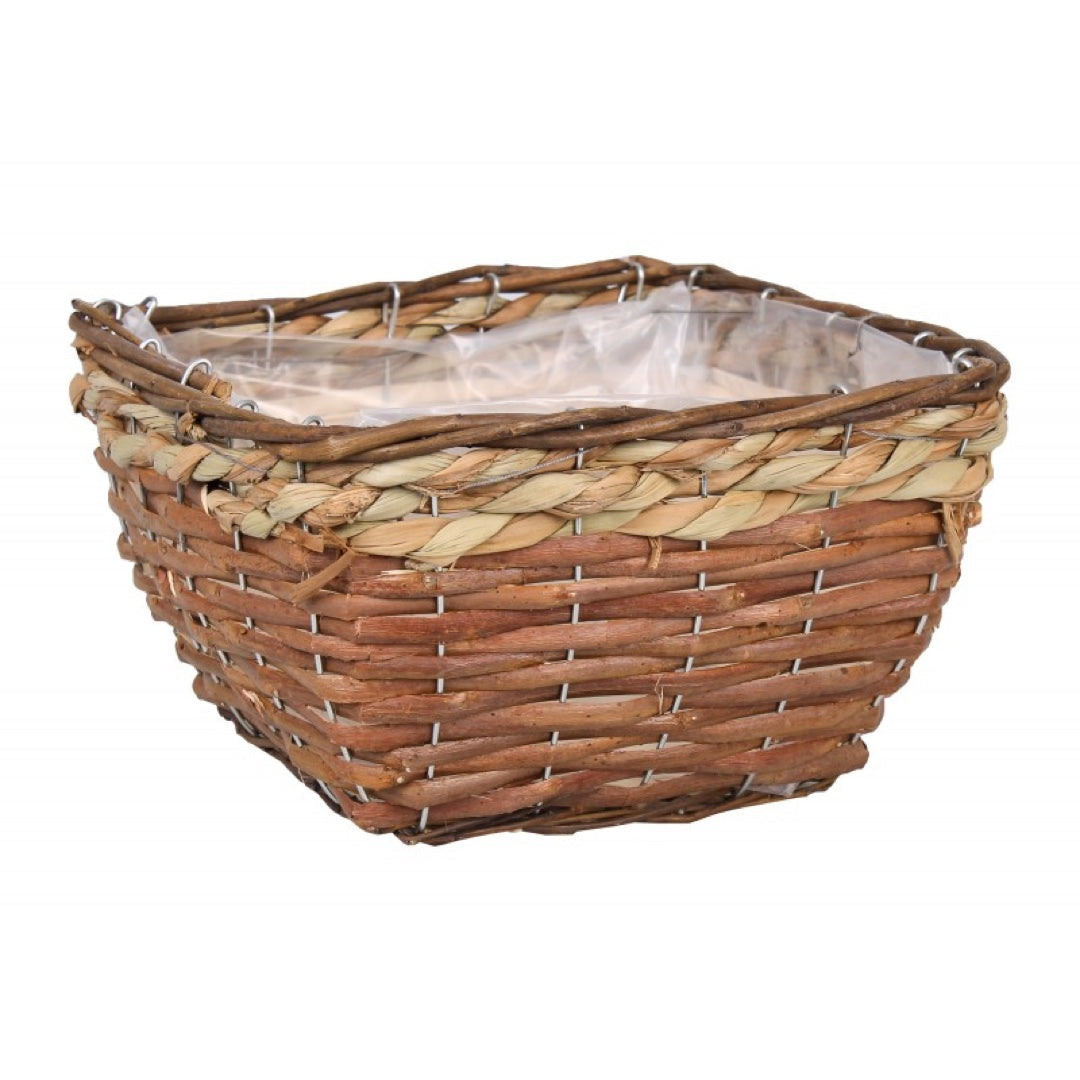 Kwadratowy kosz z wikliny i trawy morskiej Tin Tours GW210150, rozmiar M