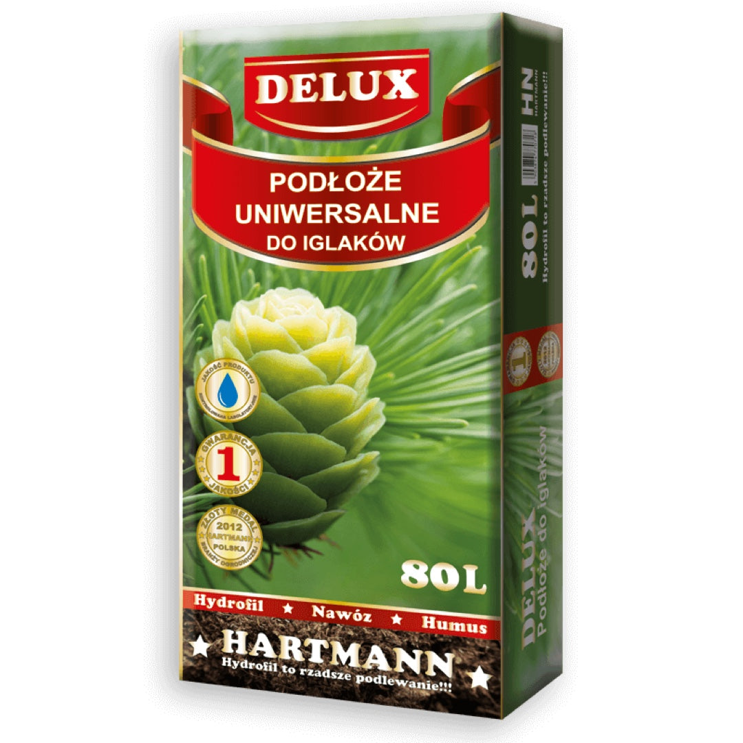 Opakowanie podłoża do iglaków DELUX Hartmann na białym tle