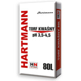 Worek torfu kwaśnego Hartmann pH 3,5-4,5 o pojemności 80 l na białym tle