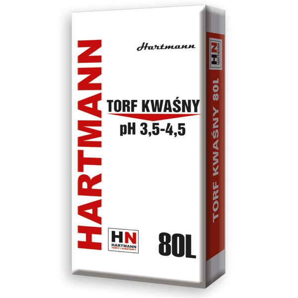 Worek torfu kwaśnego Hartmann pH 3,5-4,5 o pojemności 80 l na białym tle
